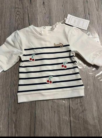 Sweat  molletonné  bébé fille  Orchestra Sweet  Cherry  Love  3 mois  été  neuf