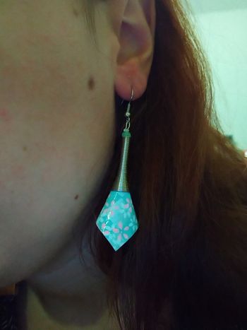 Boucles d'oreilles cône fleuri origami