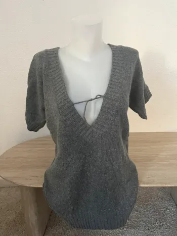 Pull long d’hiver femme col V T38 M Bizzbee