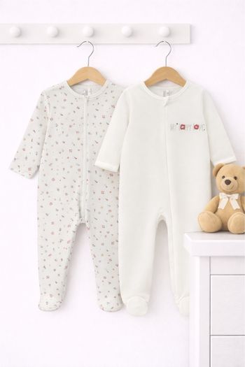 Lot de deux pyjamas zip fermeture éclair molletonné orchestra 