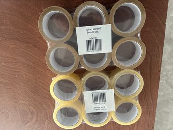6 rouleaux marron et6 rouleaux transparent 