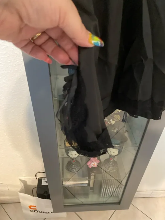 superbe lot de 2 sous robe nuisette noir et blanc taille 44 neuf - photo numéro 3