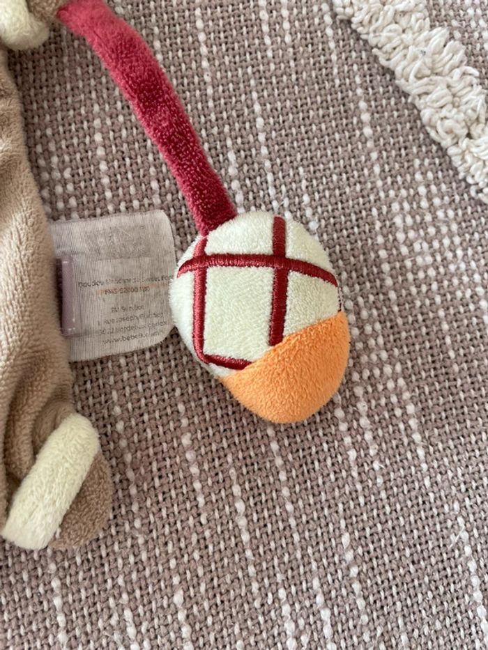 Peluche doudou marionnette bébé 9 Renard écureuil castor marron orange tres bon état - photo numéro 3