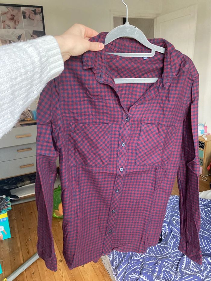Chemise bordeaux bleue marine neuve Kiabi