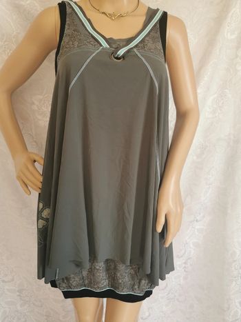 Robe. Bleu turquoise-gris. Taille 38. La Mode Est À Vous
