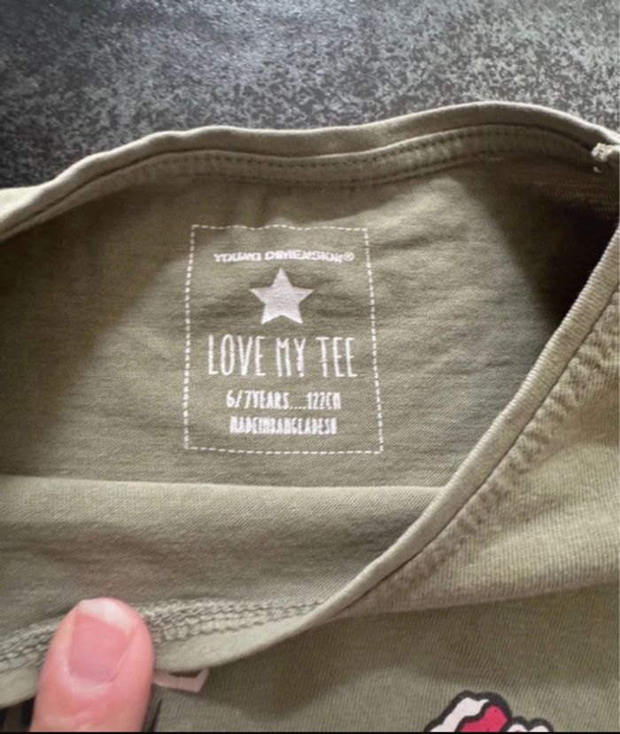 T-shirt haut kaki Primark fille 6/7 ans - photo numéro 2