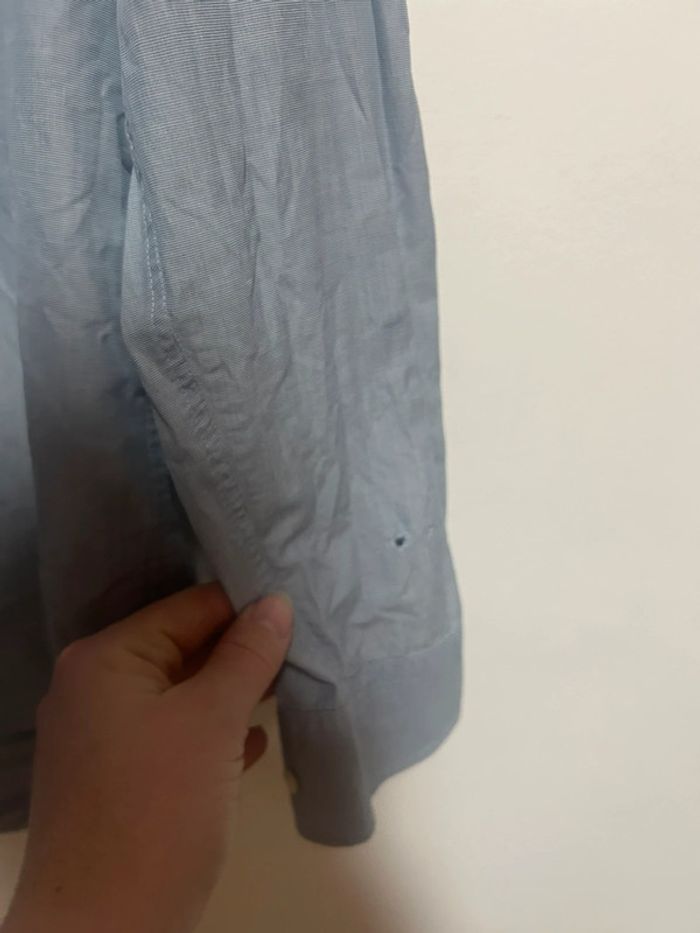 Jolie chemise unie grise/bleue • Lacoste • Taille 41/L • 100% coton - photo numéro 3