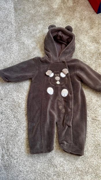 Combi pilote bébé Paracas – 3 mois – marron motif ourson