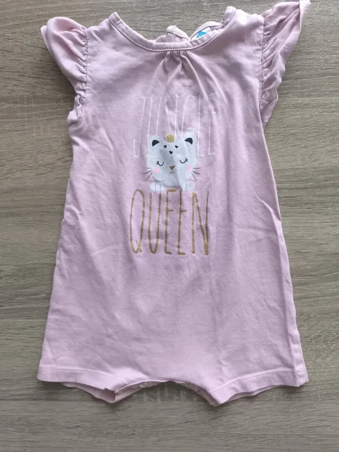 Barboteuse pyjama short 9 mois chat tex