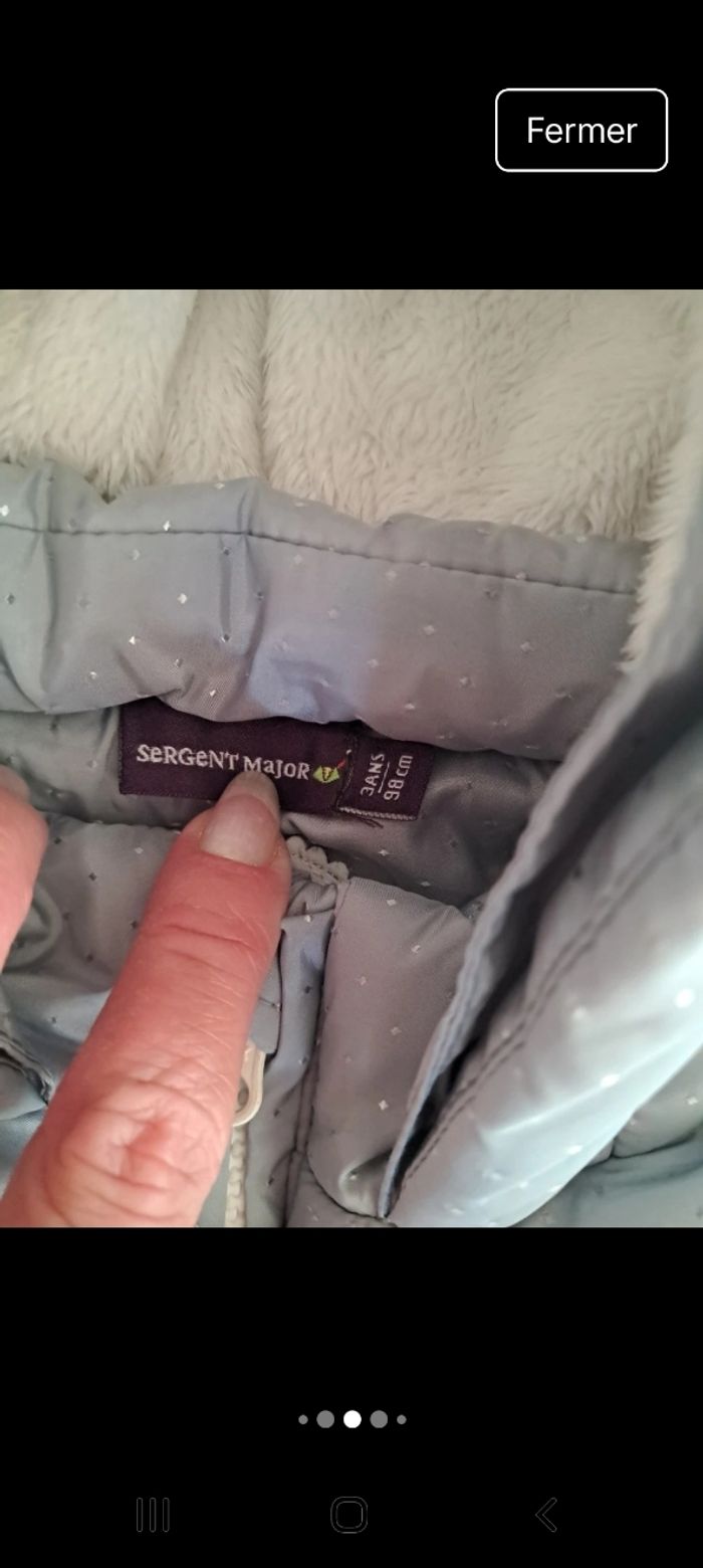 Doudoune manteau grise sergent major 3 ans - photo numéro 10