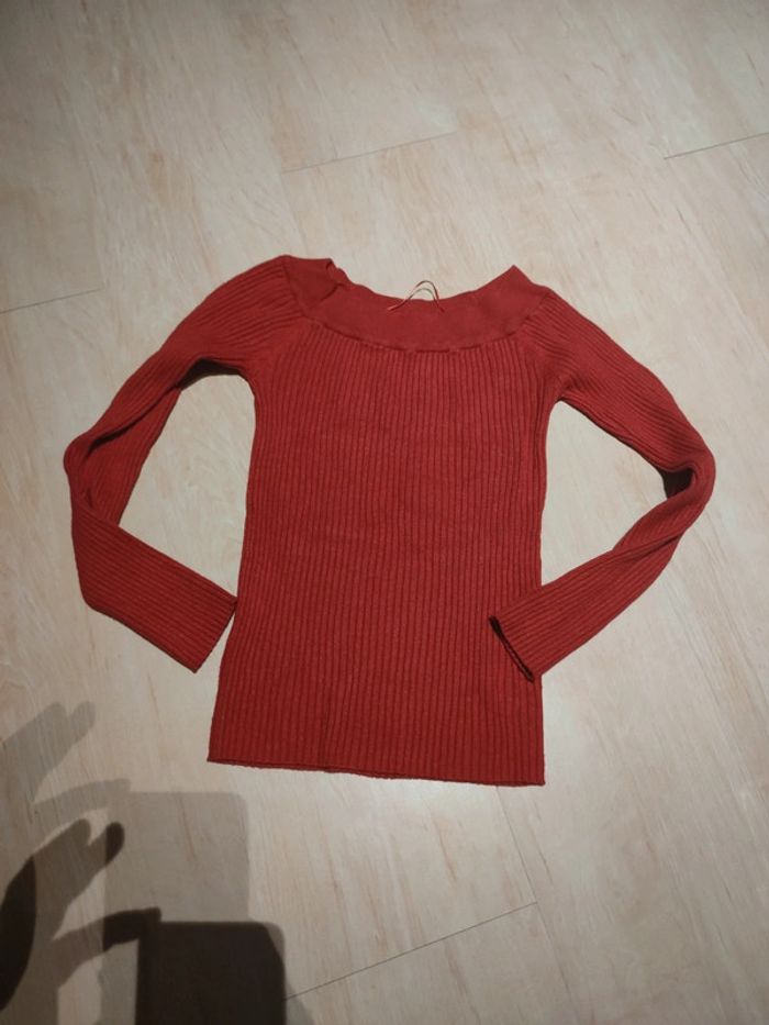 Pull rouge côtelé Jennyfer 14/16 ans