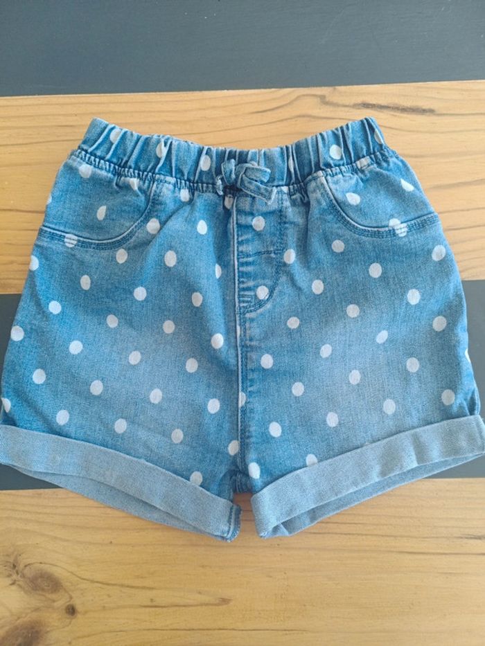 Short en jean à pois