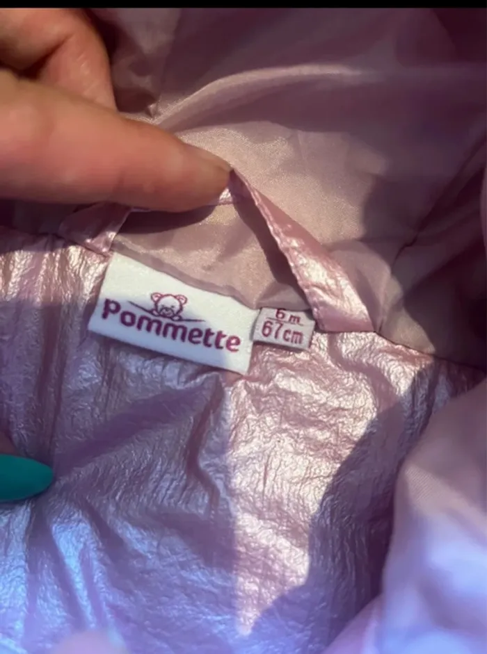 Doudoune mi saison effet métallisé rose 6 mois - photo numéro 2