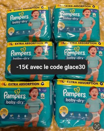 Six pack de couches Pampers taille 5 plus