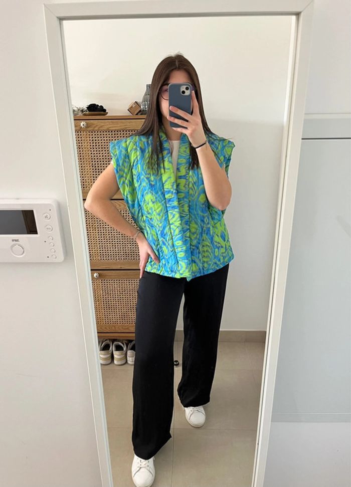 Veste matelassée sans manches bleue-verte Garçonne - photo numéro 5