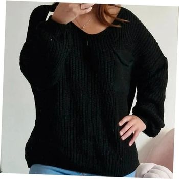 Pull en maille noir avec poche