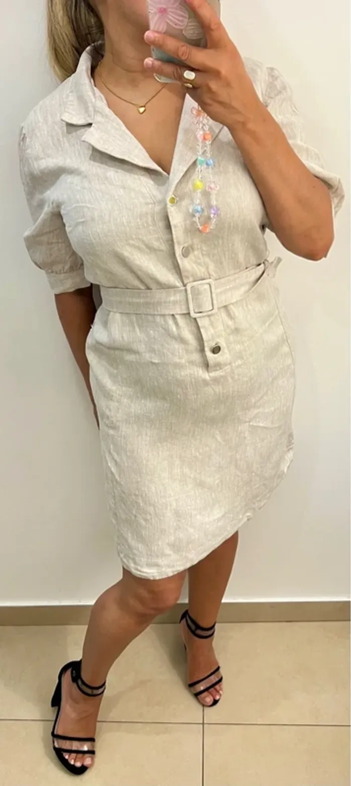 Robe En Lin Avec Ceinture Claudie Pierlot Taille 36-38