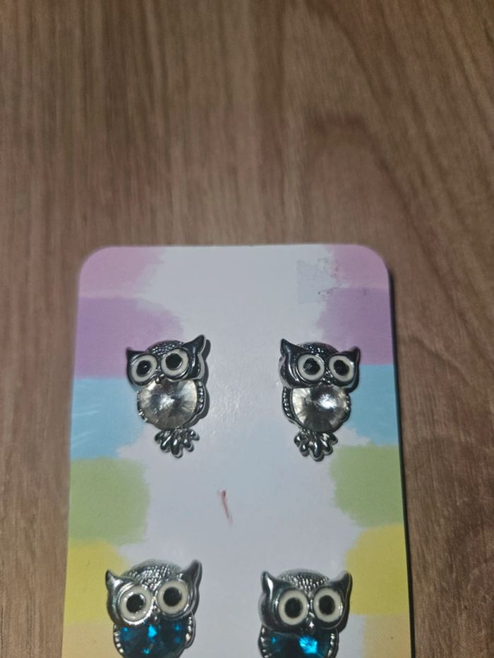 Lot de 2 paire de boucles d'oreilles Hiboux - photo numéro 4