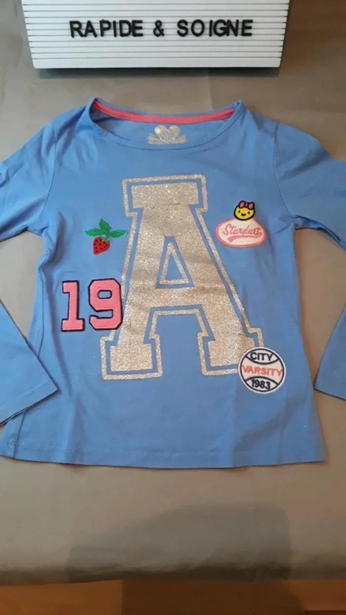 T shirt manche longue 5/6 ans - photo numéro 2