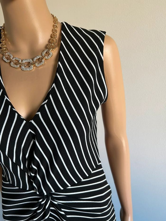 Haut rayé noir et blanc sans manches Morgan taille XS jamais porté - photo numéro 6