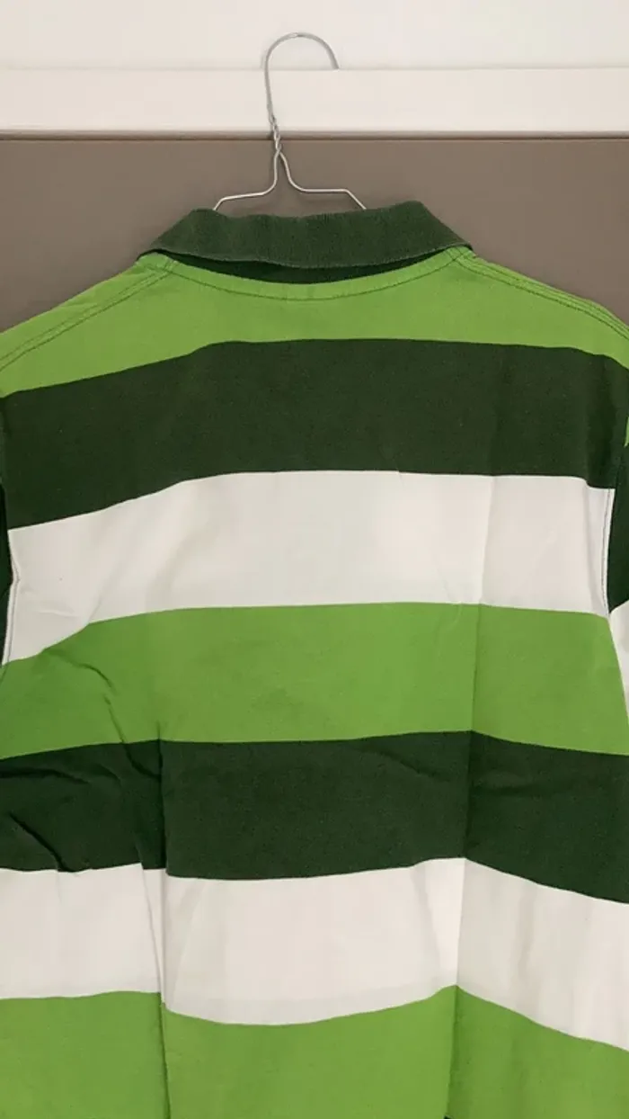 Polo homme manches courtes L Celio rayures vertes coton - photo numéro 7