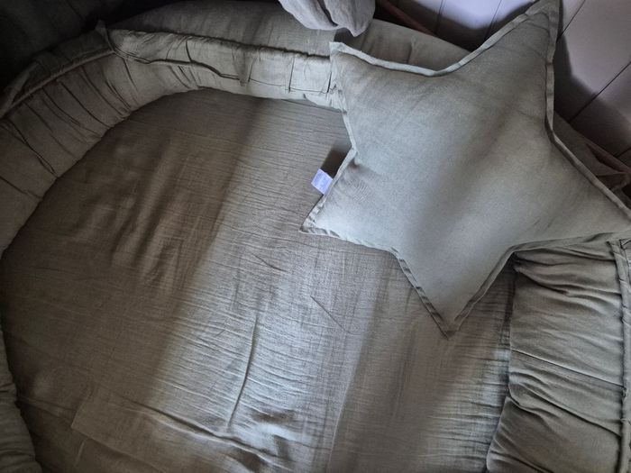 Cocon + ciel de lit + coussin en lin coton & sweets - photo numéro 5