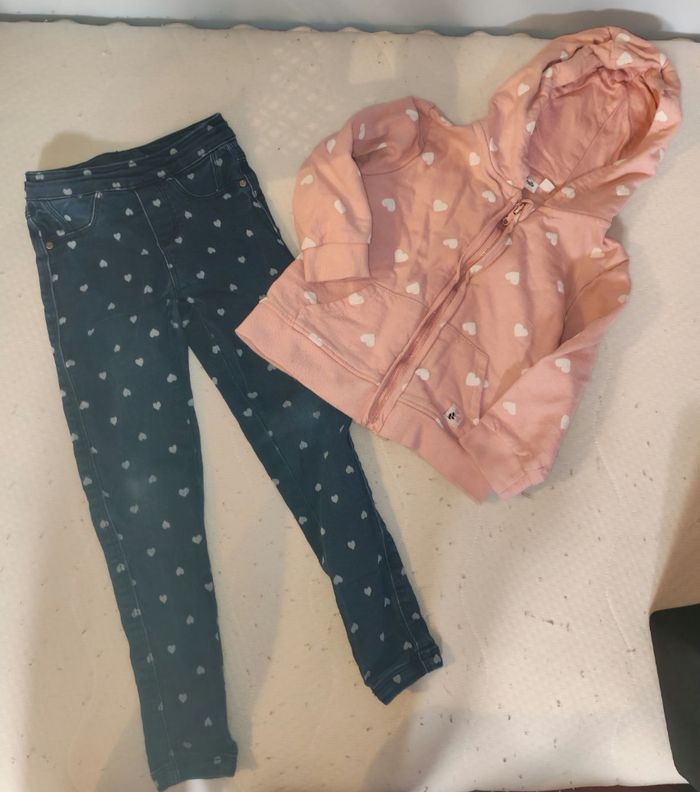 Tenue 4 ans jeans okaidi coeur et veste