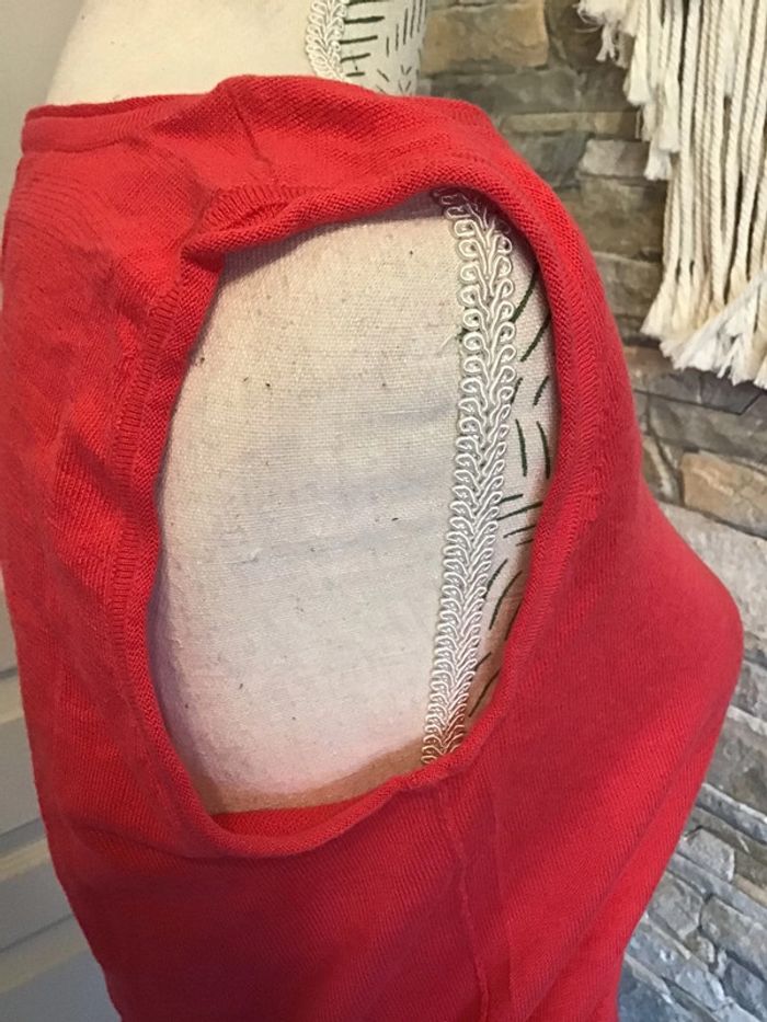 Débardeur sans manche taille M de la marque Tex couleur rouge en coton - photo numéro 4