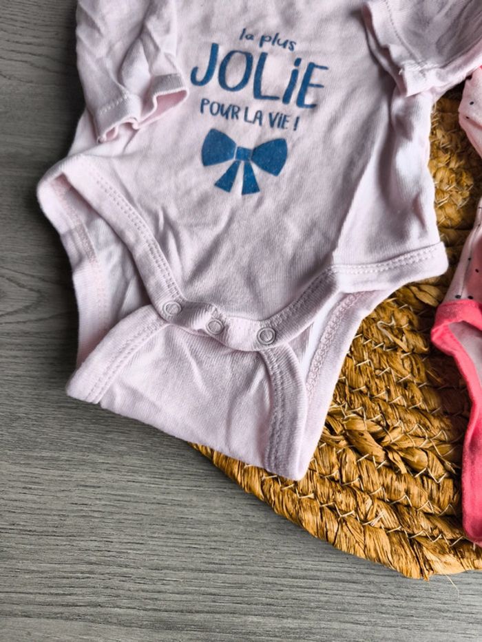 Lot de 2 body bebe Fille 1mois - photo numéro 6