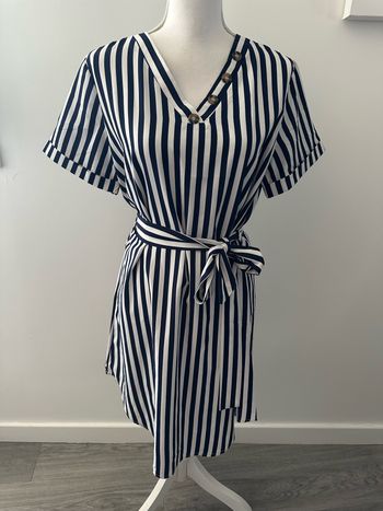 Robe marinière bleue marine et blanche T36/38 S/M