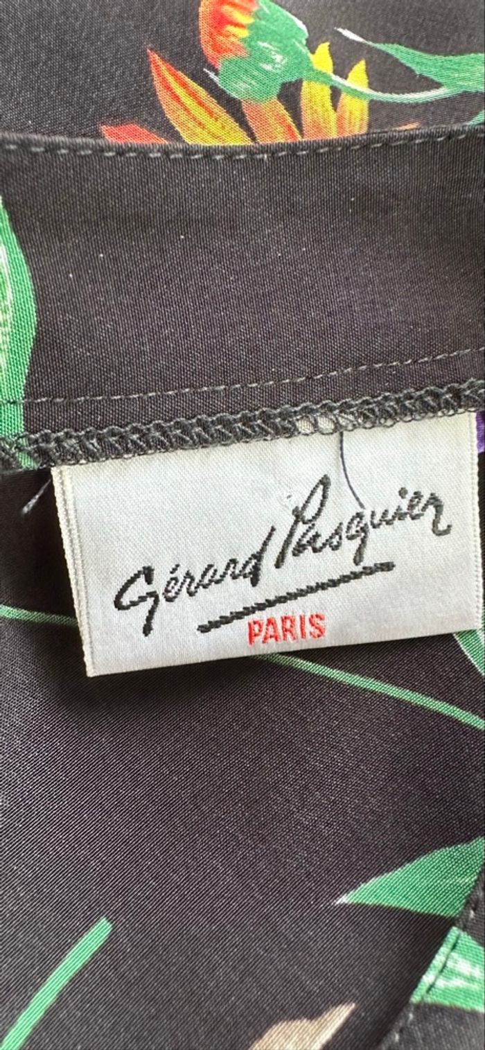Blouse à fleurs noire et multicolore Gérard Pasquier Vintage T40 L - photo numéro 8