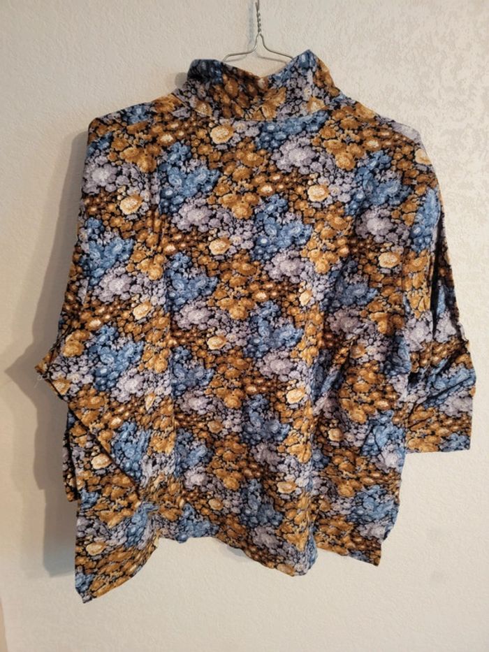 Chemisier motif fleuri Antoine velours vintage old money tie and dye - photo numéro 3
