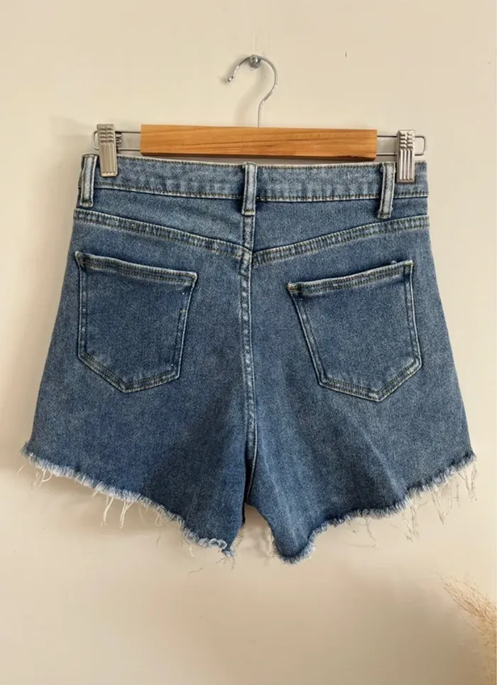 Short en jean bleu taille haute - photo numéro 5