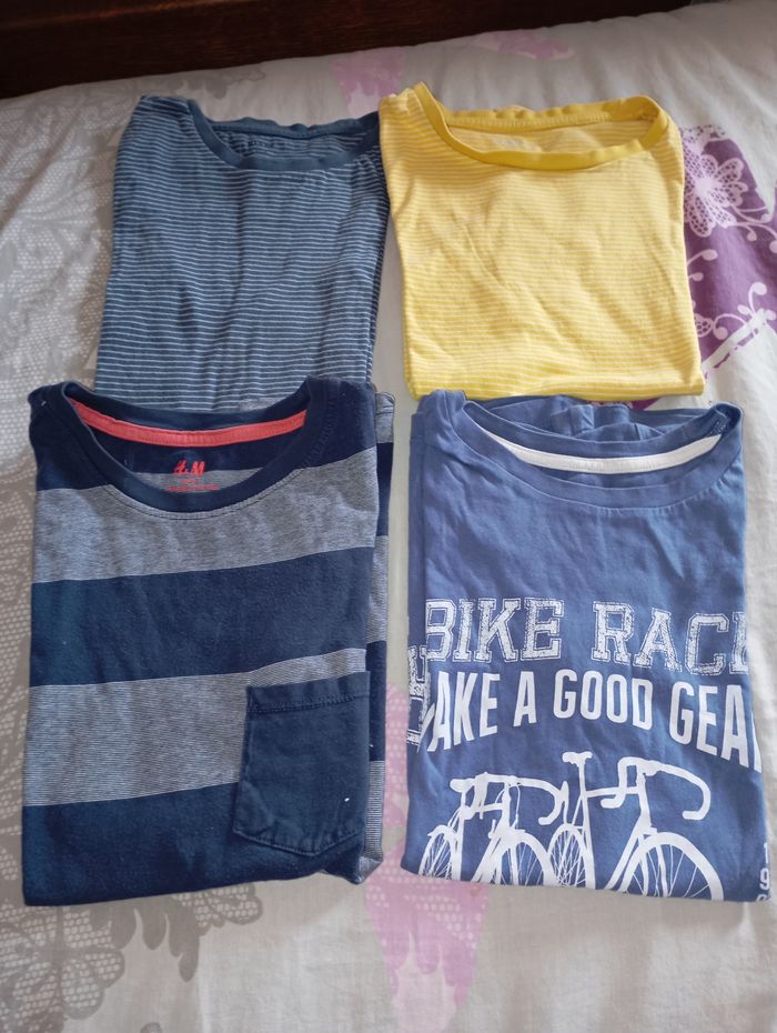 Lot de 4 tees shirts été manches courtes garçon 10 ans