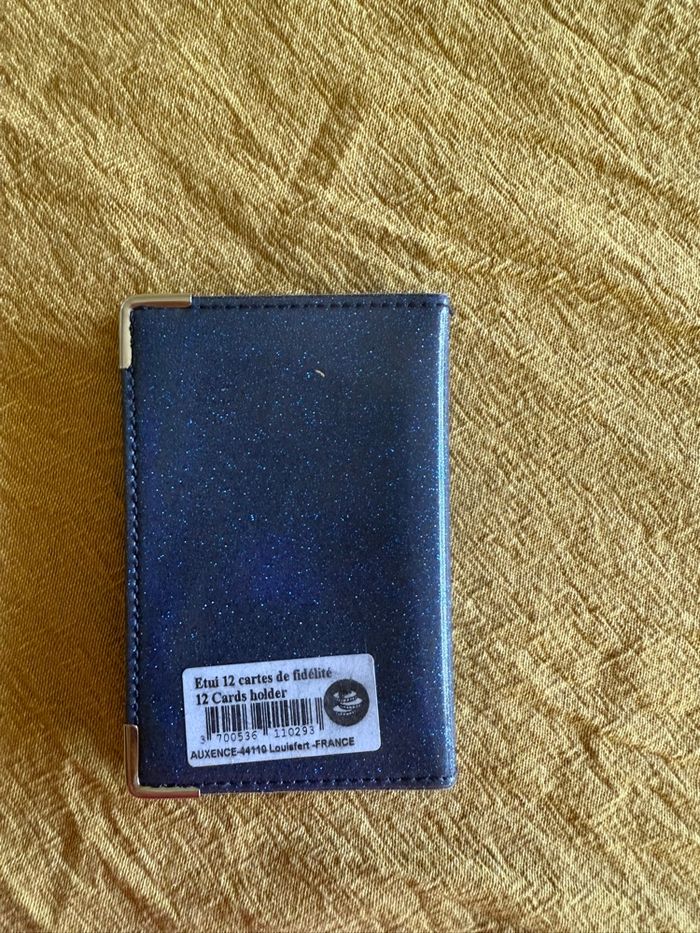 Porte carte bleu pailleté - photo numéro 3