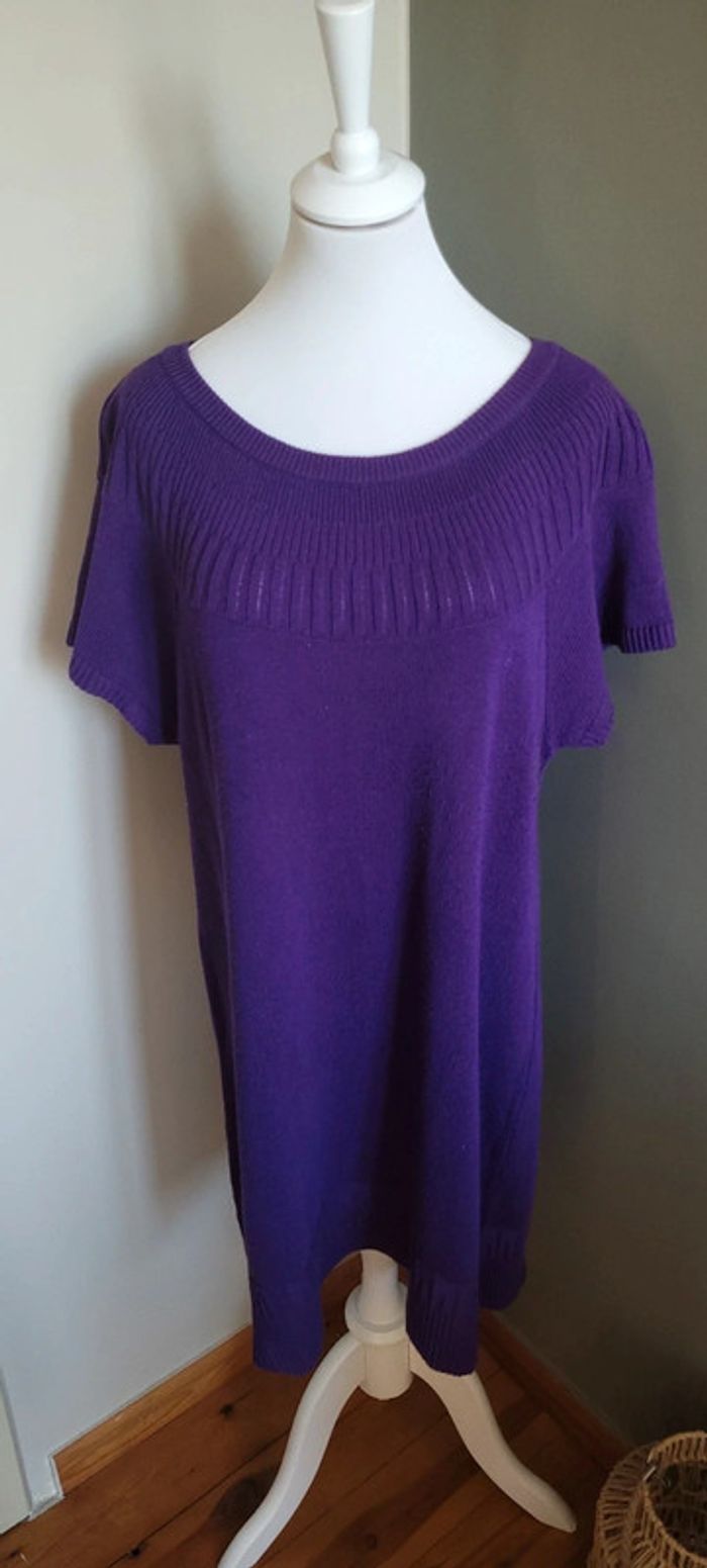 Robe pull manches courtes Purple Taille L Yessica - photo numéro 3