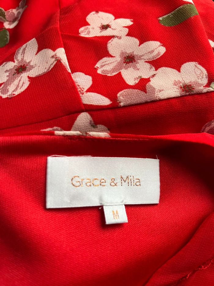 Robe rouge à fleurs Grace & Mila M - photo numéro 6