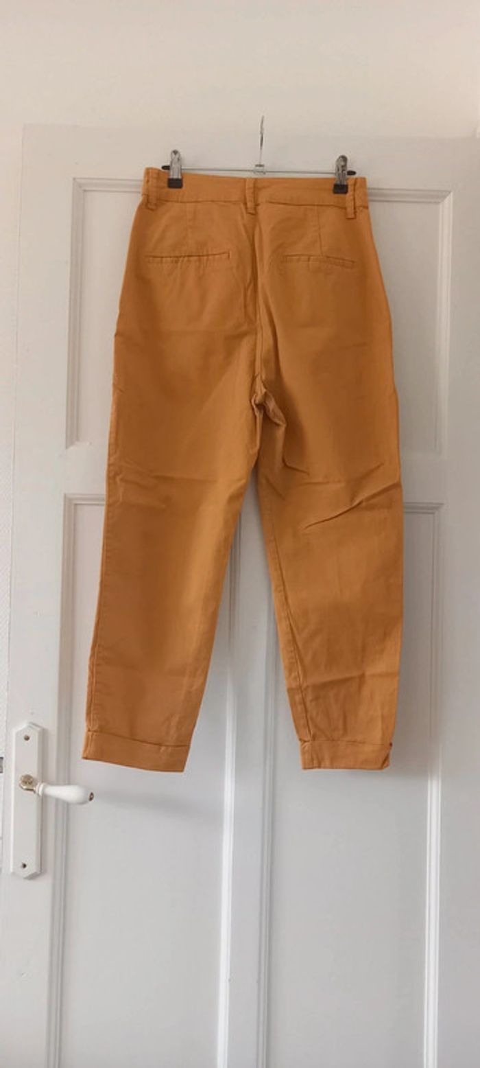 Pantalon droit jaune moutarde bershka 38 - photo numéro 2