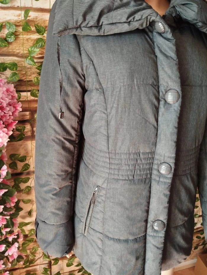 🌸Doudoune Grise Ellen Rose Taille 38🌸 - photo numéro 2