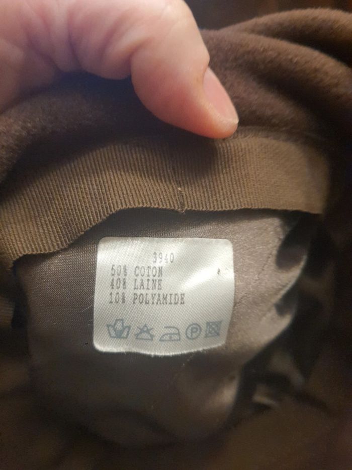 Chapeau marron laine/coton taille M - photo numéro 7