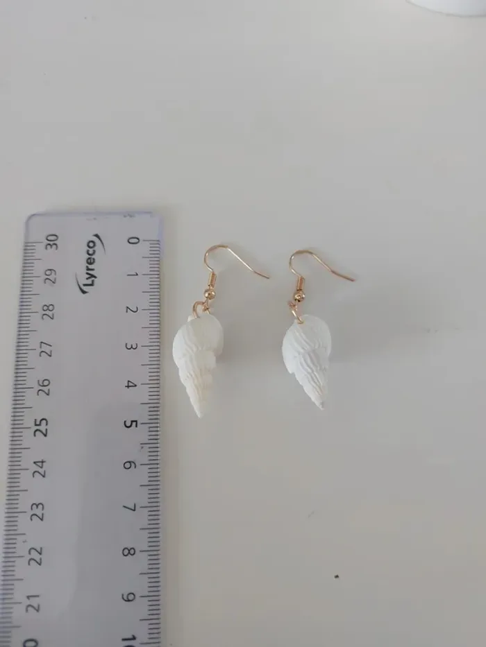 Boucles d'oreilles coquillage blancs - photo numéro 3