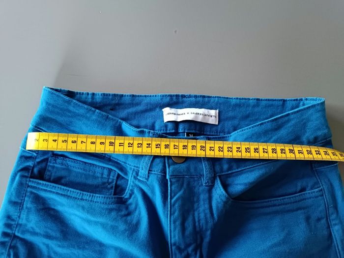 Pantalon bleu électrique galerie Lafayette taille 34 - photo numéro 3