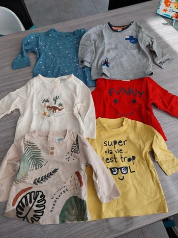Lot T-shirt manches longues 9 mois