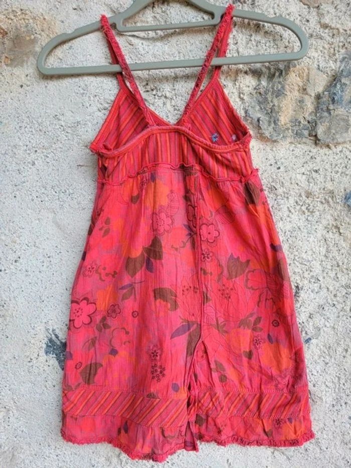 Superbe robe d'été coton IKKS rouge à motifs, 8 ans - photo numéro 2