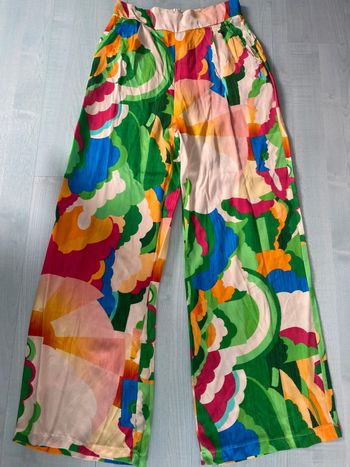 Pantalon fluide soyeux multicolore senes taille unique