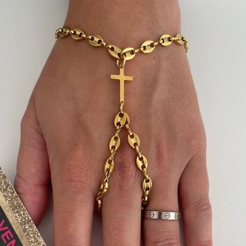 Bracelet femme chaîne de main croix