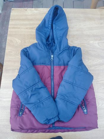 Doudoune garçon 5 ans bleu marine/bordeaux - Même Pas Peur"