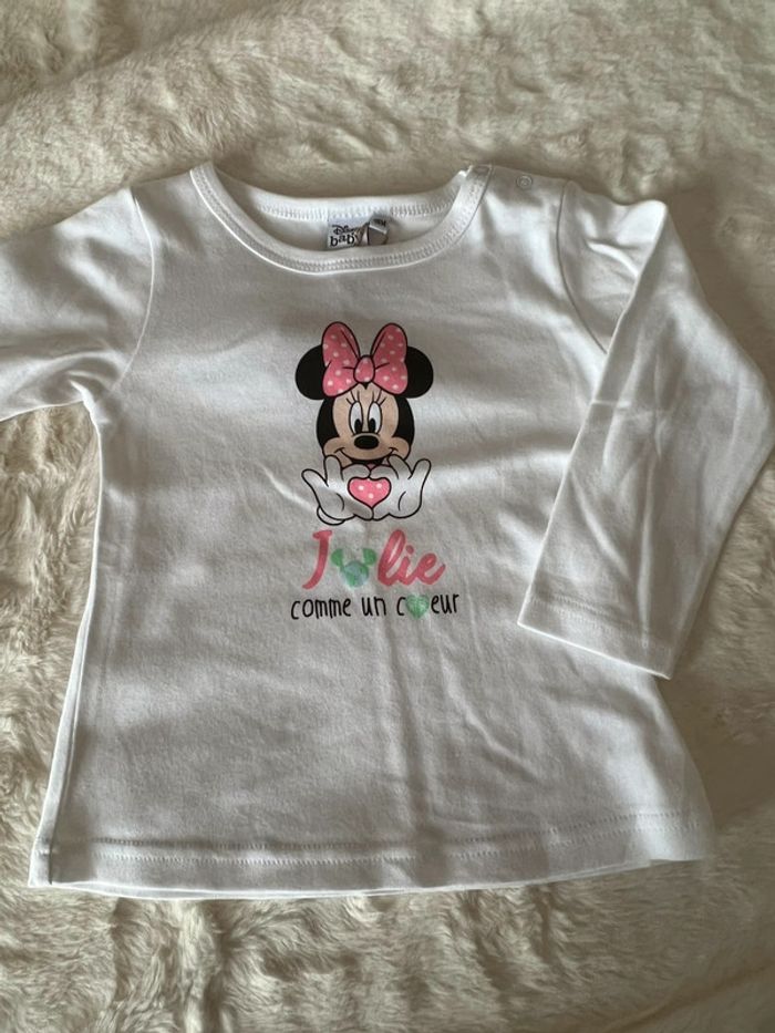 Tee shirt manche longue minnie disney