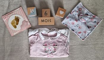Pyjama coton rose & blanc Sergent Major 6M (TBE)