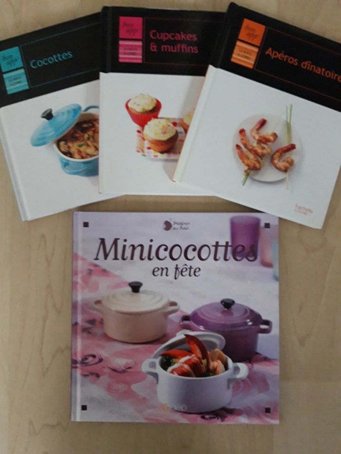 4 livres de recettes pour faire, cupcake, cocottes et apéros dînatoire